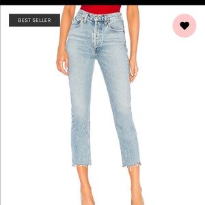 AGOLDE Riley High Rise Straight Crop in Zephyr